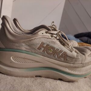 Hoka Women's Bondi 9 Offwhite And Green